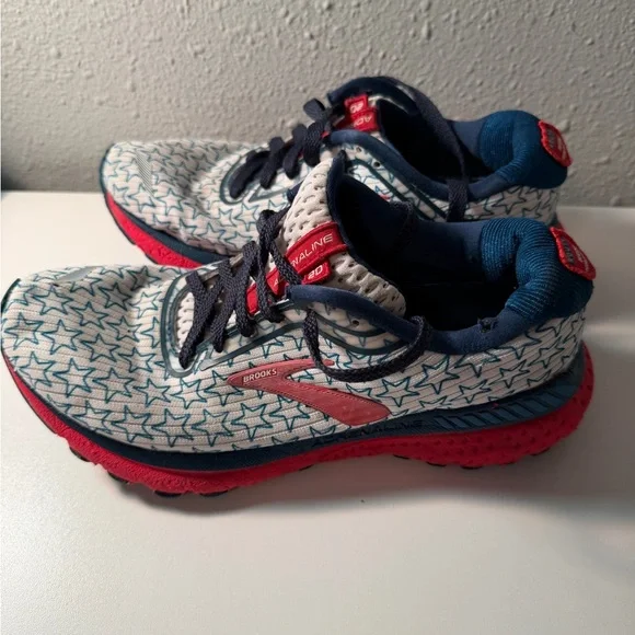 Brooks Adrenaline Athletic Shoes - Patriotic Pattern - Picture 3 of 7